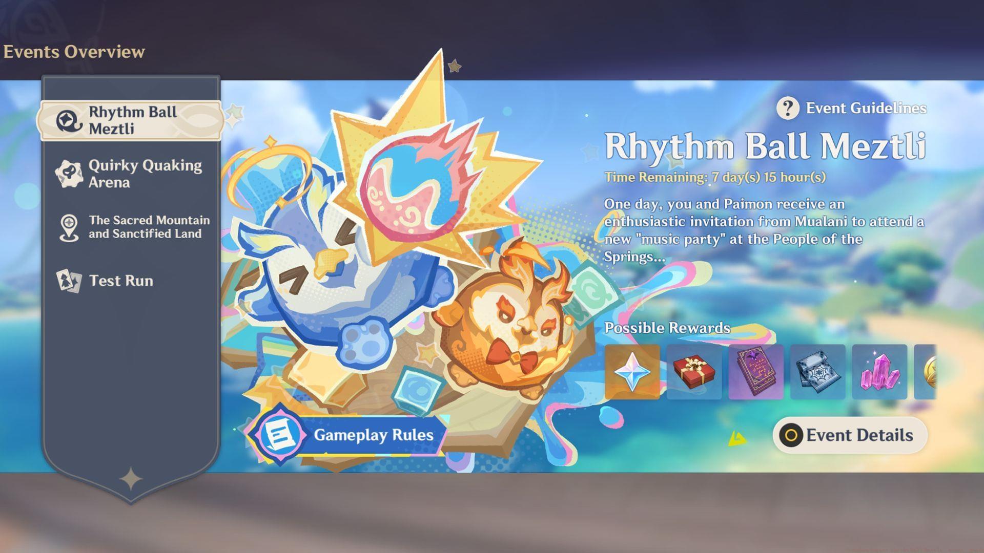 Genshin Impact Rhythm Ball Meztli event