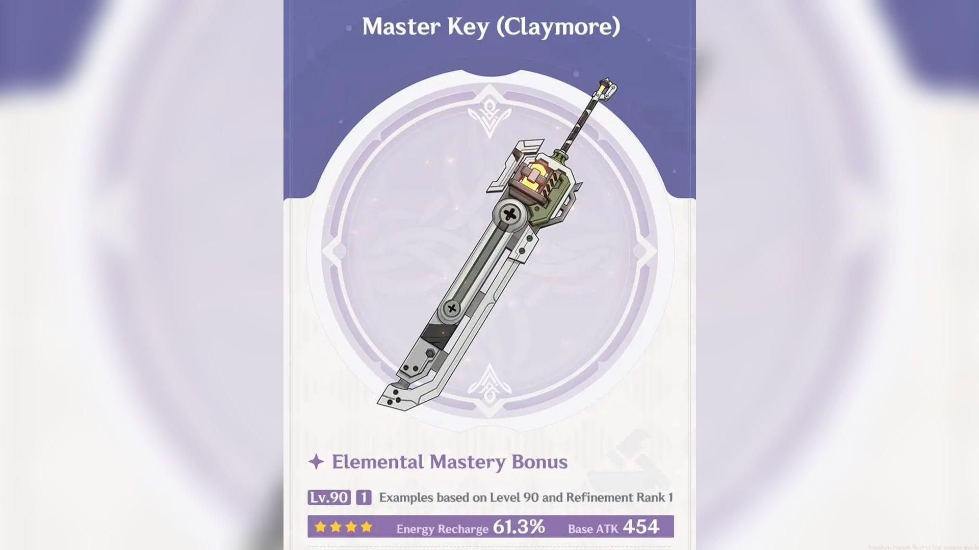Master Key Claymore obtained via Nod-Krai craftable blacksmith (Image via HoYoverse)