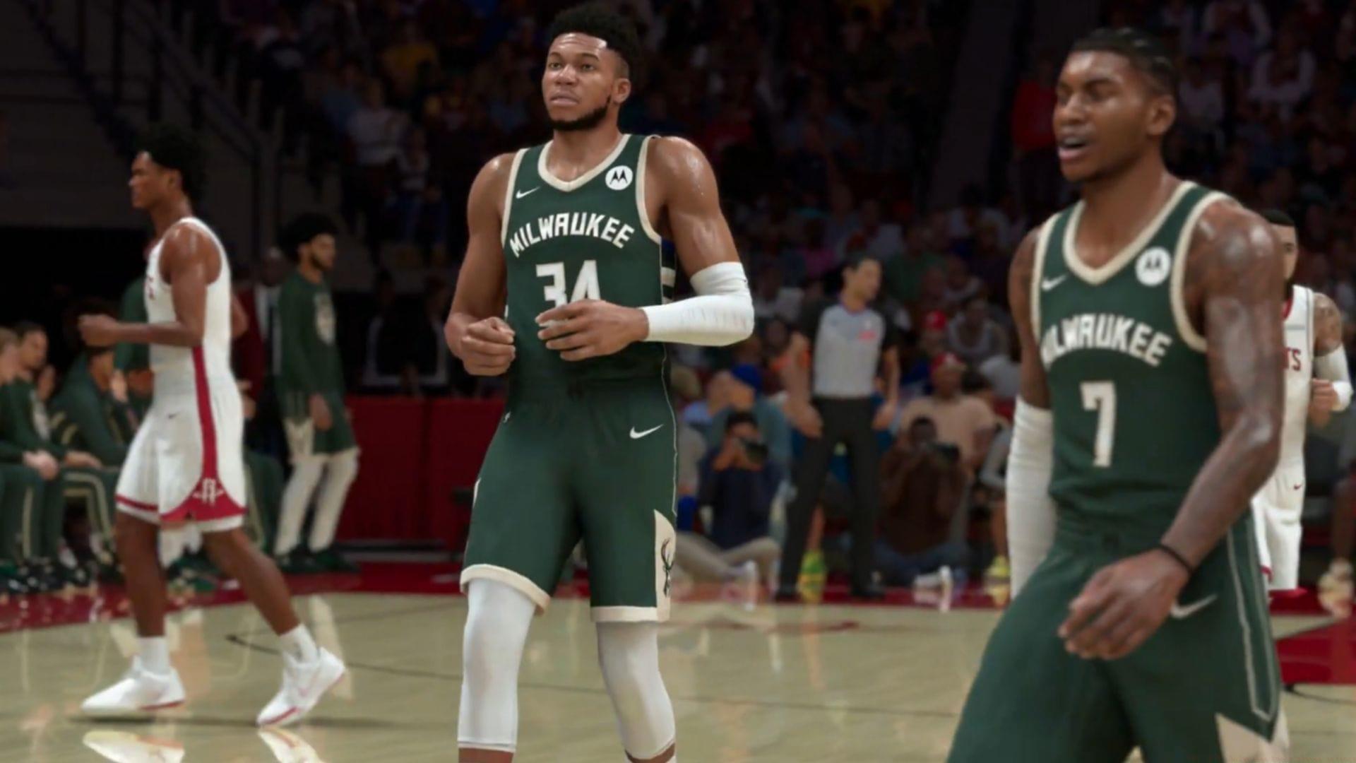 Playing with Milwaukee Bucks in NBA 2K26 (Image via 2K)