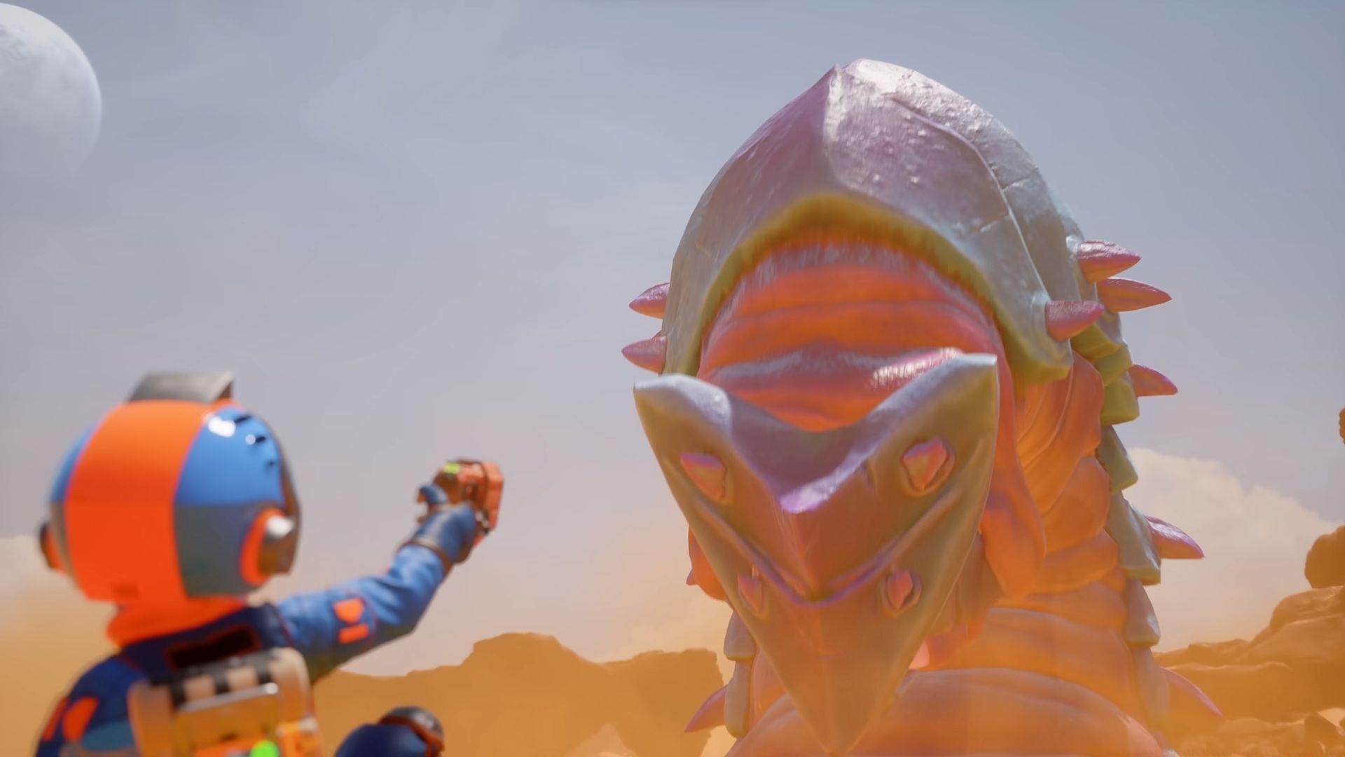 A guide to takedown Wormzilla boss in Revenge of the Savage Planet (Image via Raccoon Logic Studios)