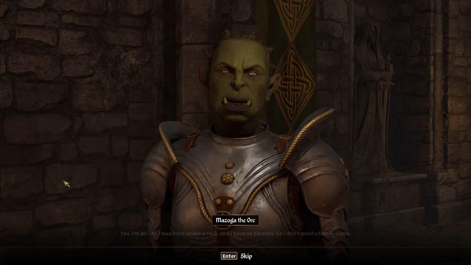 Mazoga the Orc quest is a blend of investigation, combat, and honor (Image via Bethesda Softworks || YouTube/@THAASIN GAMER)
