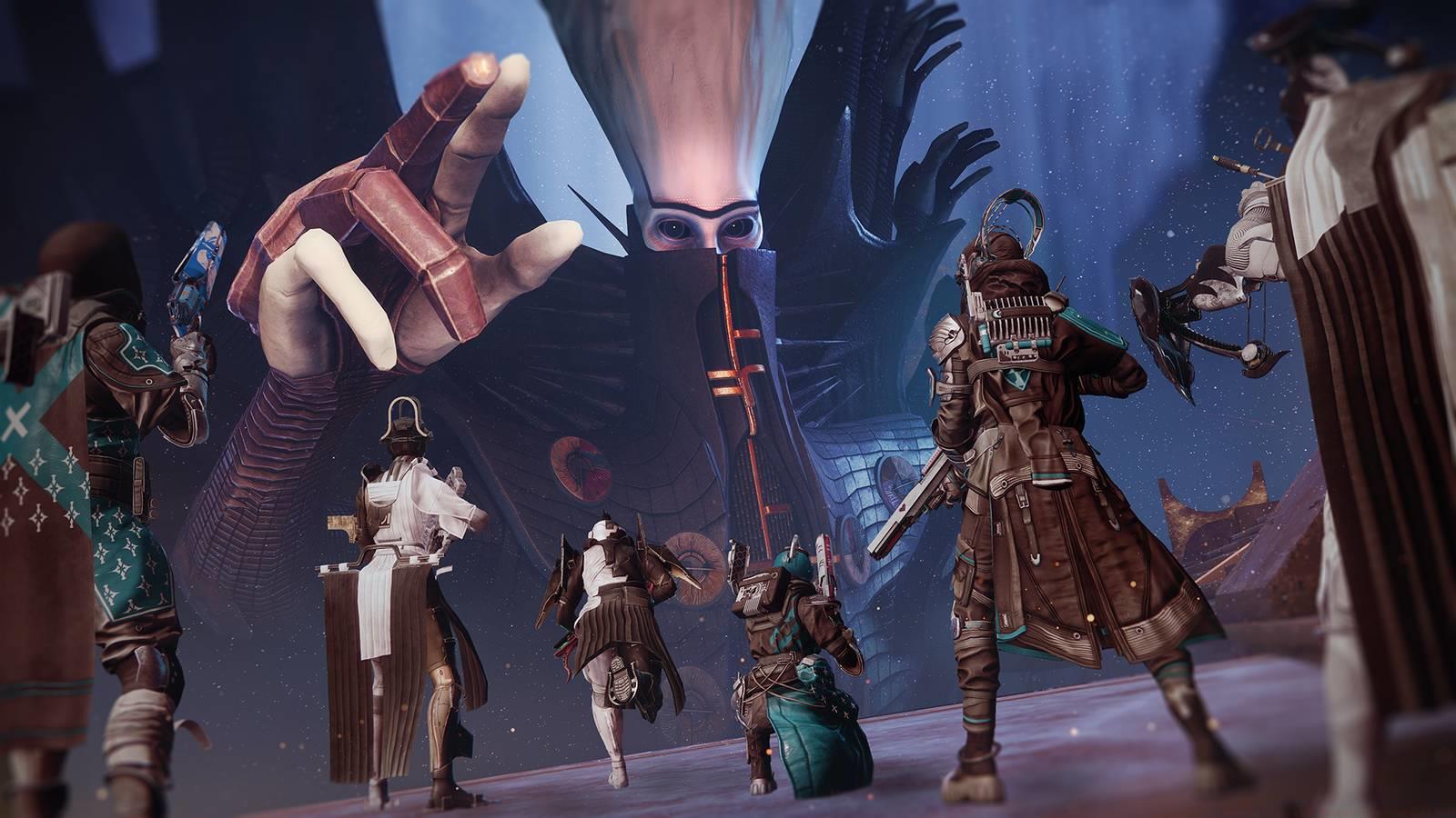 A group of Guardians square off against The Witness in Destiny 2