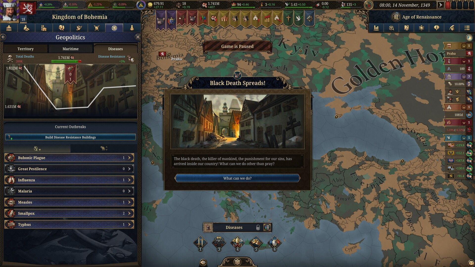 How to survive Black Death in Europa Universalis 5