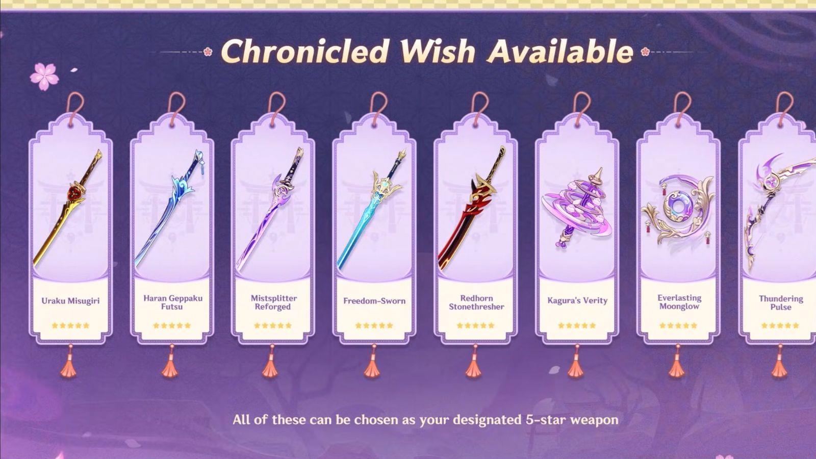 Here are the best weapons to get from the Inazuma Chronicle wish