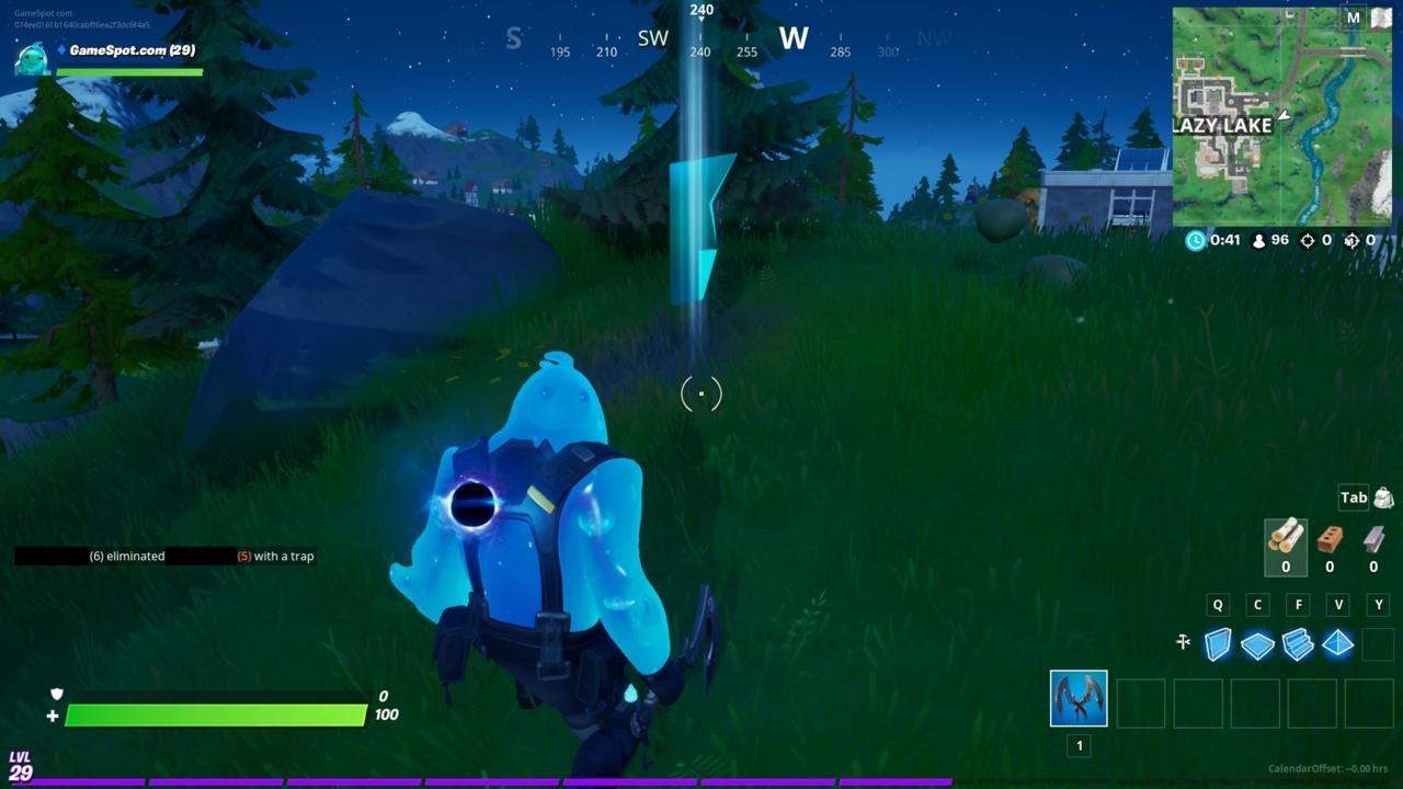 Fortnite challenge's letter F location