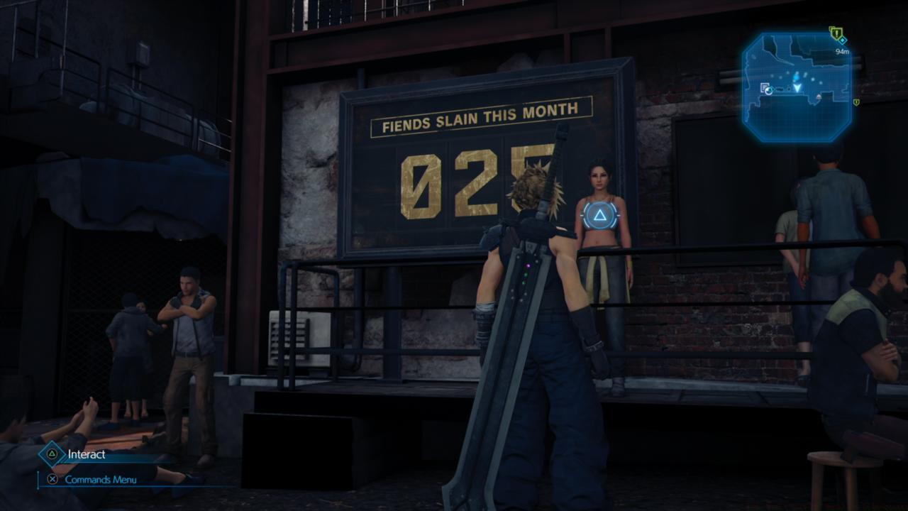 Katie keeps a running tally of all the fiends you kill during your time spent taking odd jobs in the slums.