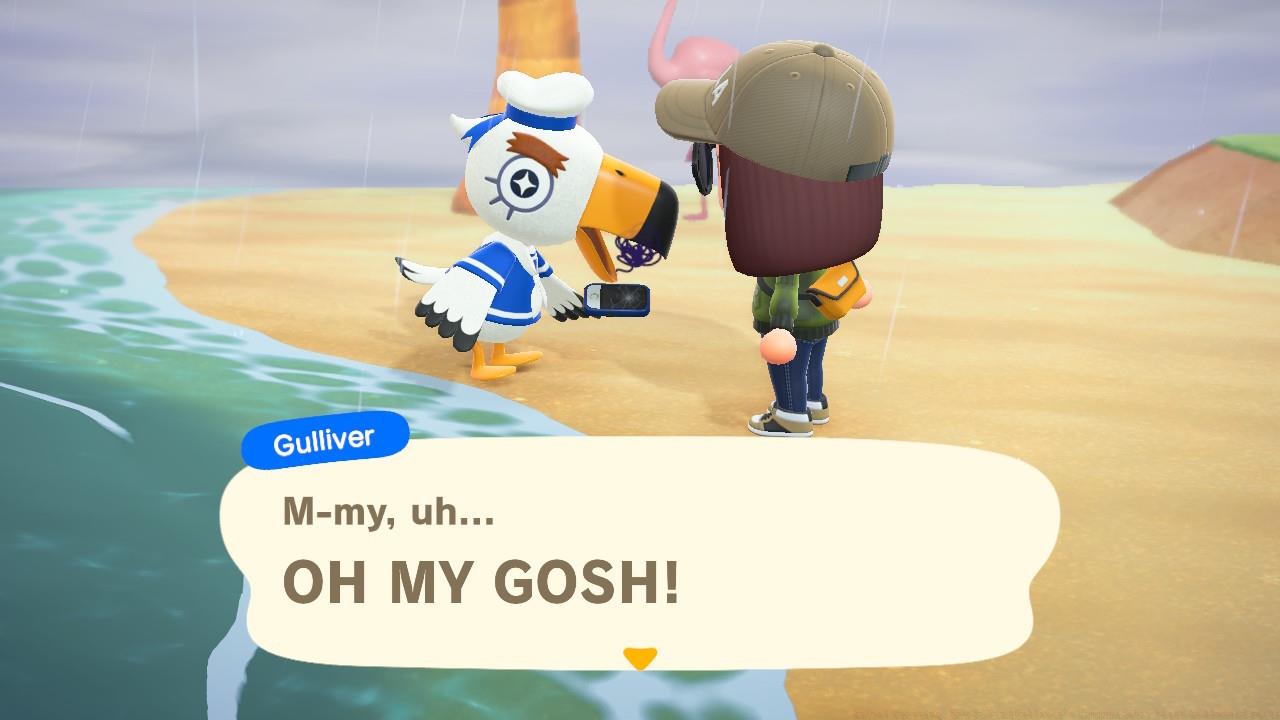 Gulliver realizing his communication device is broken :(