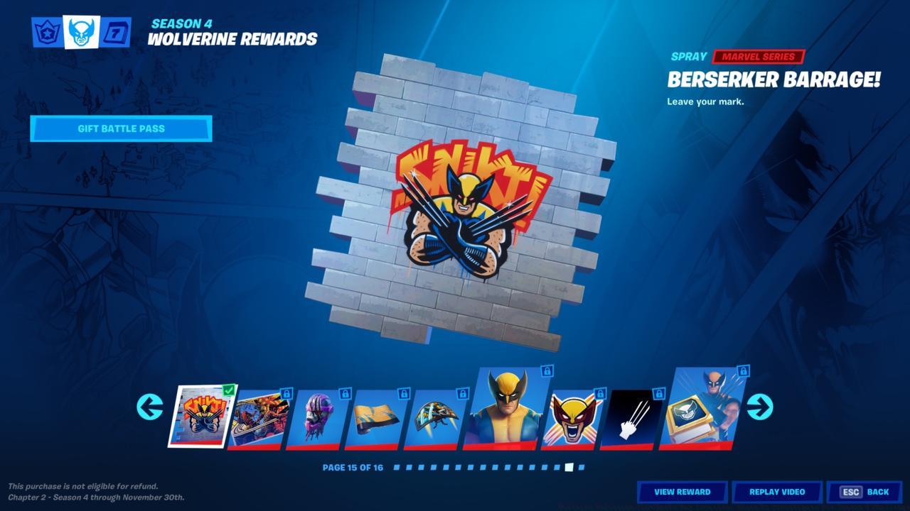 Fortnite claw marks reward -- Berserker Barrage spray