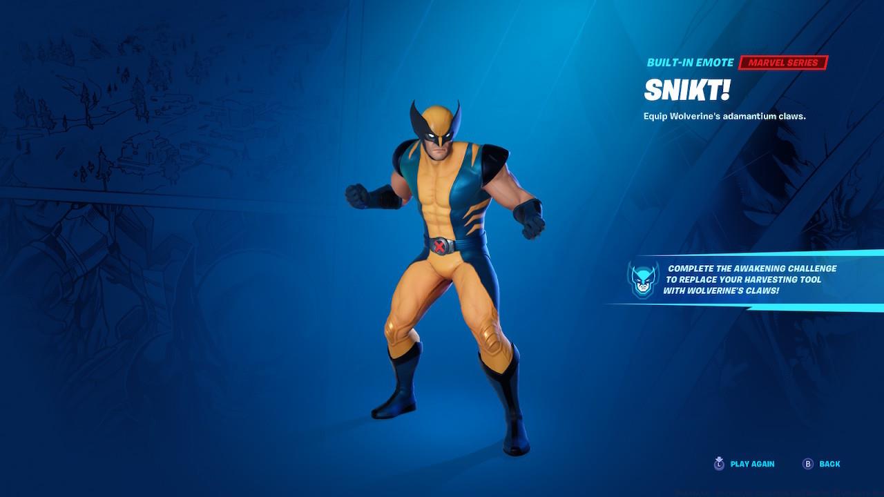Wolverine Skin and Awakening Challenge Emote