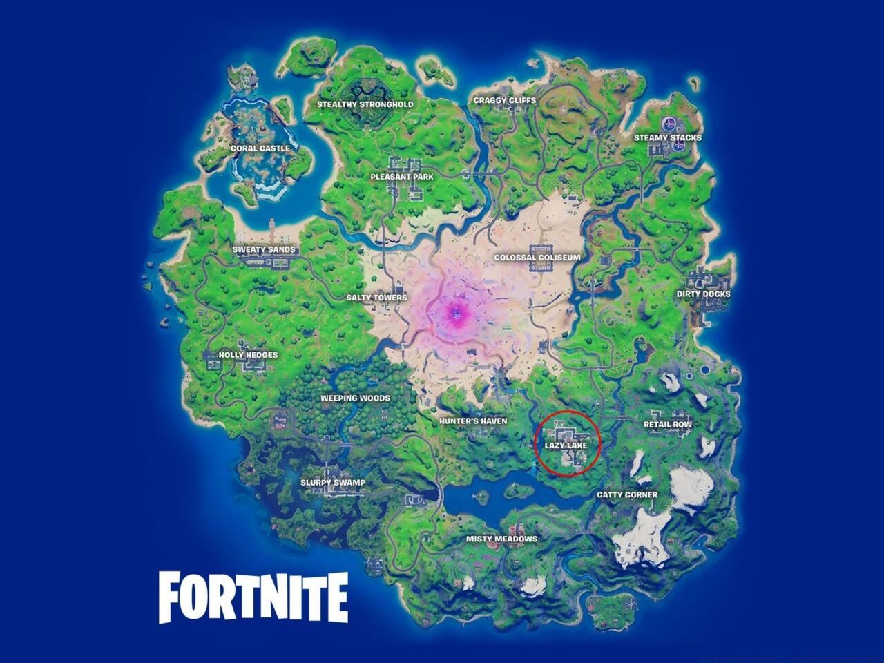 Where to find Lazy Lake in Fortnite.