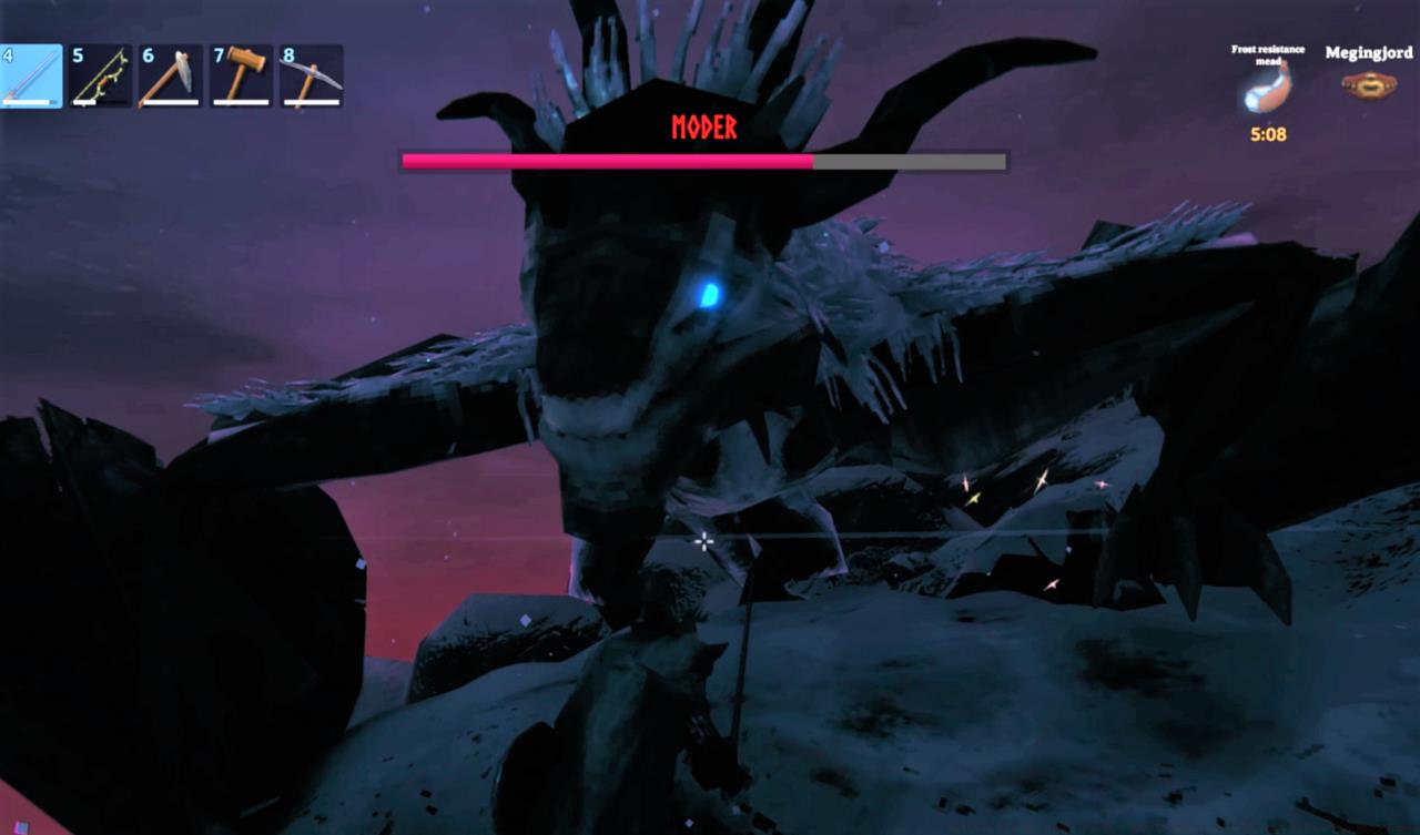 Defeating Moder in the Mountain biome gets you the Dragon Tear, which is necessary to access the crafting stations you'll need to make Padded Armor (among other high-level stuff).