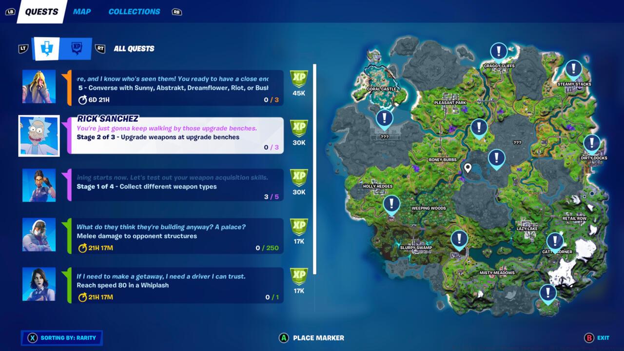 All Upgrade Bench locations in Fortnite Season 7