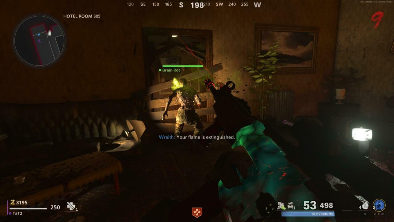 Brain Rot zombie in Hotel Room 305 