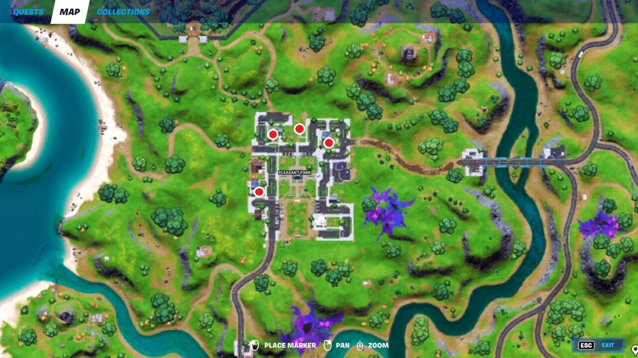 Fortnite Pleasant Park record locations