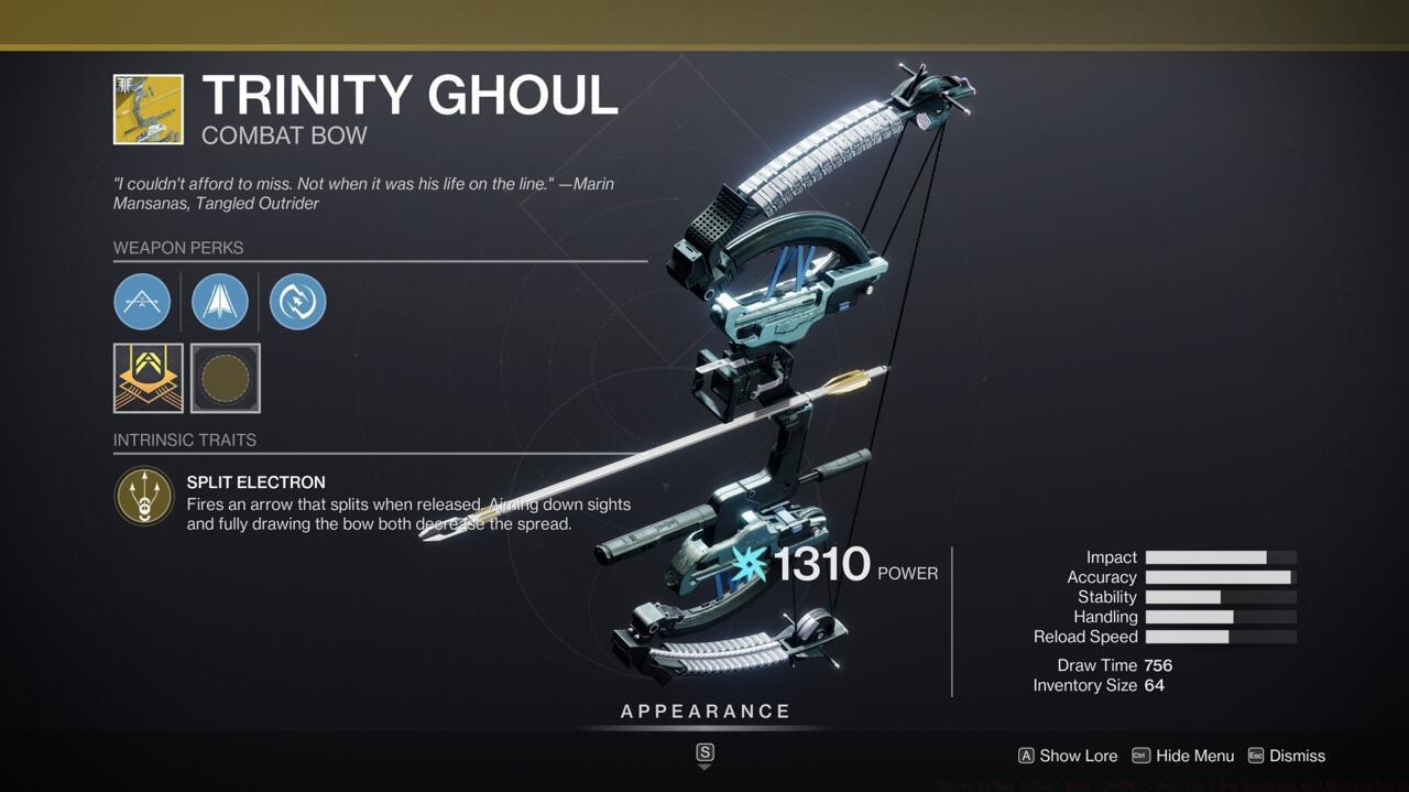 Trinity Ghoul can be awesome, especially with its Exotic catalyst that increases how often you'll send lightning chaining through enemies.