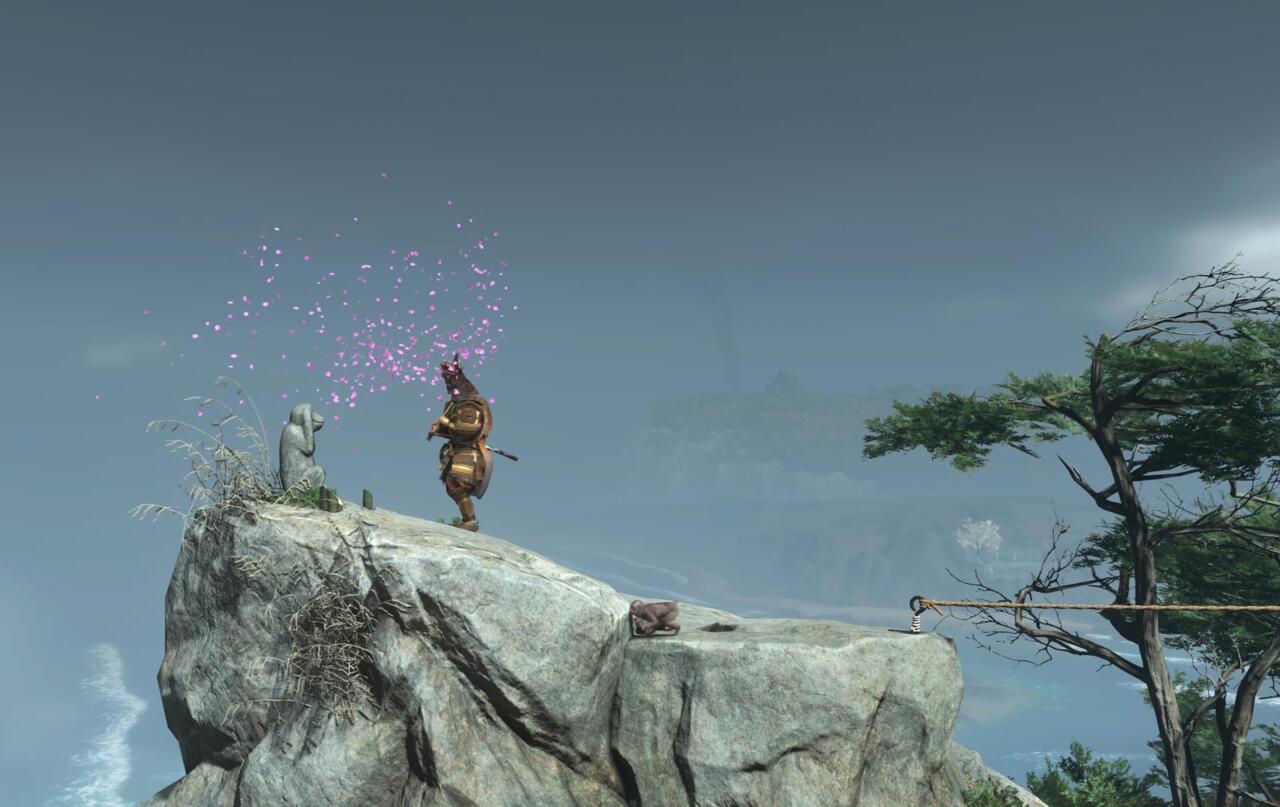 Look for the path to the first monkey immediately to the left of the entrance of the mountain. Play your flute for the statue to activate it.