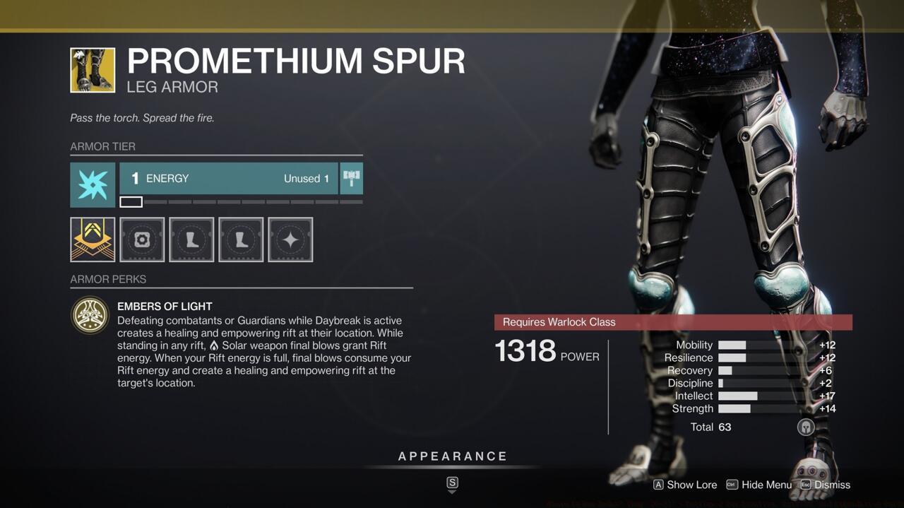 Use your Daybreak Super to support your team with all kinds of rifts, thanks to Promethium Spur.