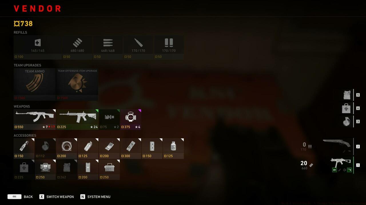 Players can purchase additional melee weapons at stores