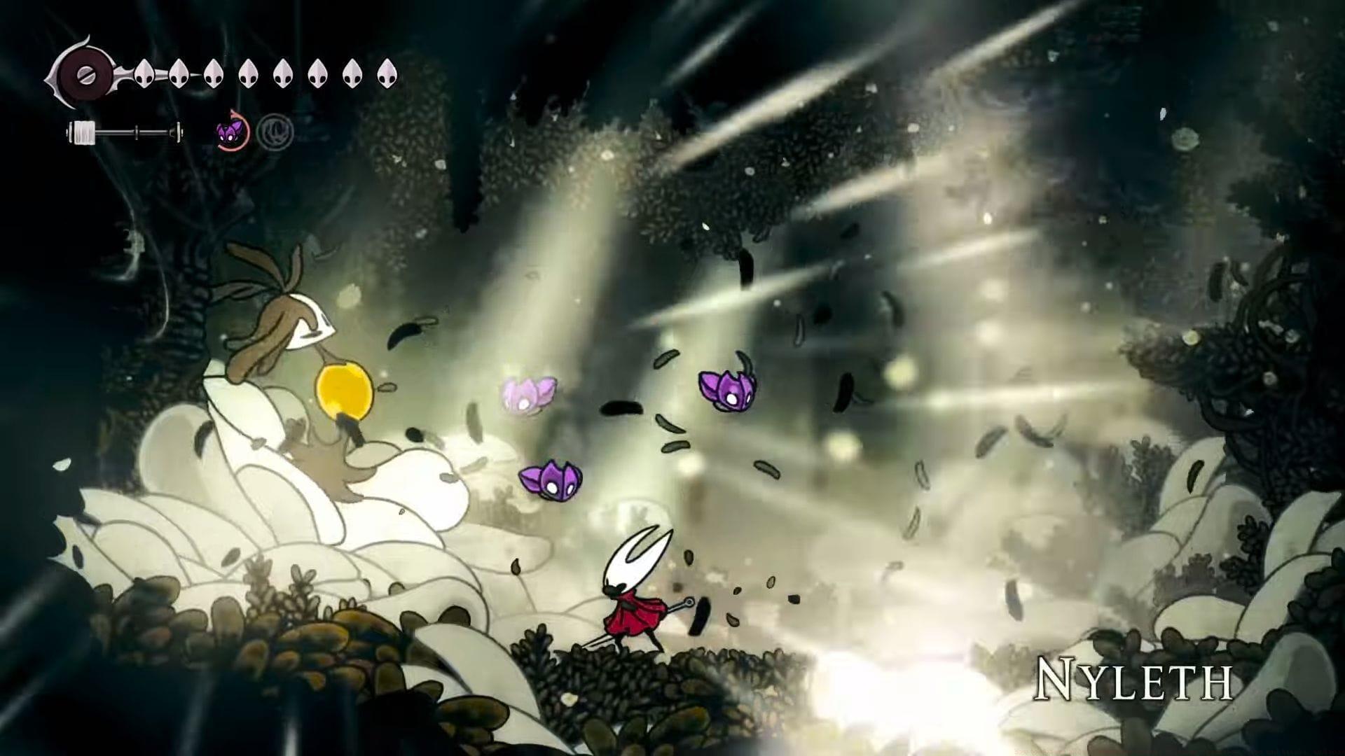 Once you settle into that loop, Nyleth&rsquo;s relentless swings and projectiles turn into a manageable dance of movement and counterplay (Image via Team Cherry || YouTube@/ SharpShadowGG)