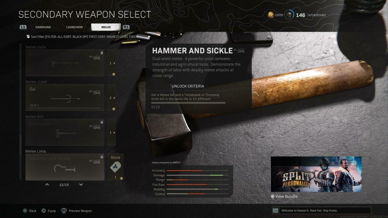 Warzone and MP challenge for the Hammer & Sickle 