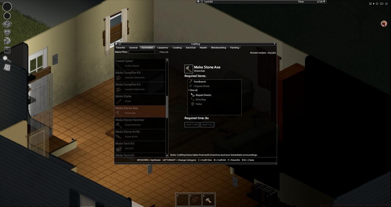 Simple stone tools don't last long but can be used as weapons in a pinch.