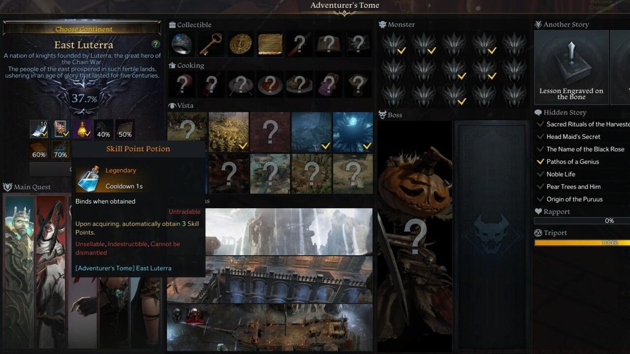 You can earn nine skill points through the Adventurer's Tome