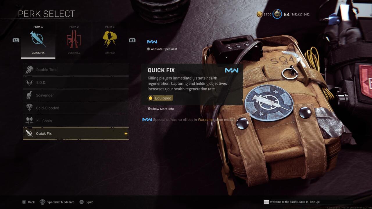 Warzone's Quick Fix perk