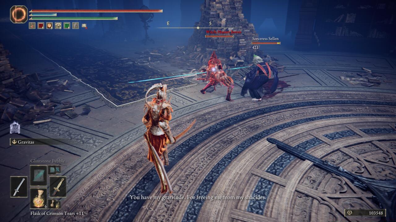 Helping Sellen defeat Jerrren.