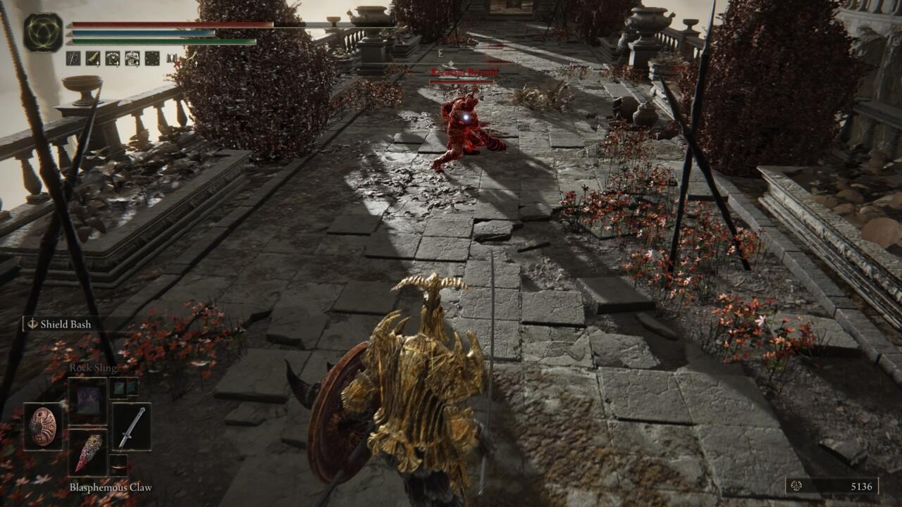 When he slams his weapon into the ground, be ready to dodge away from the shockwave.