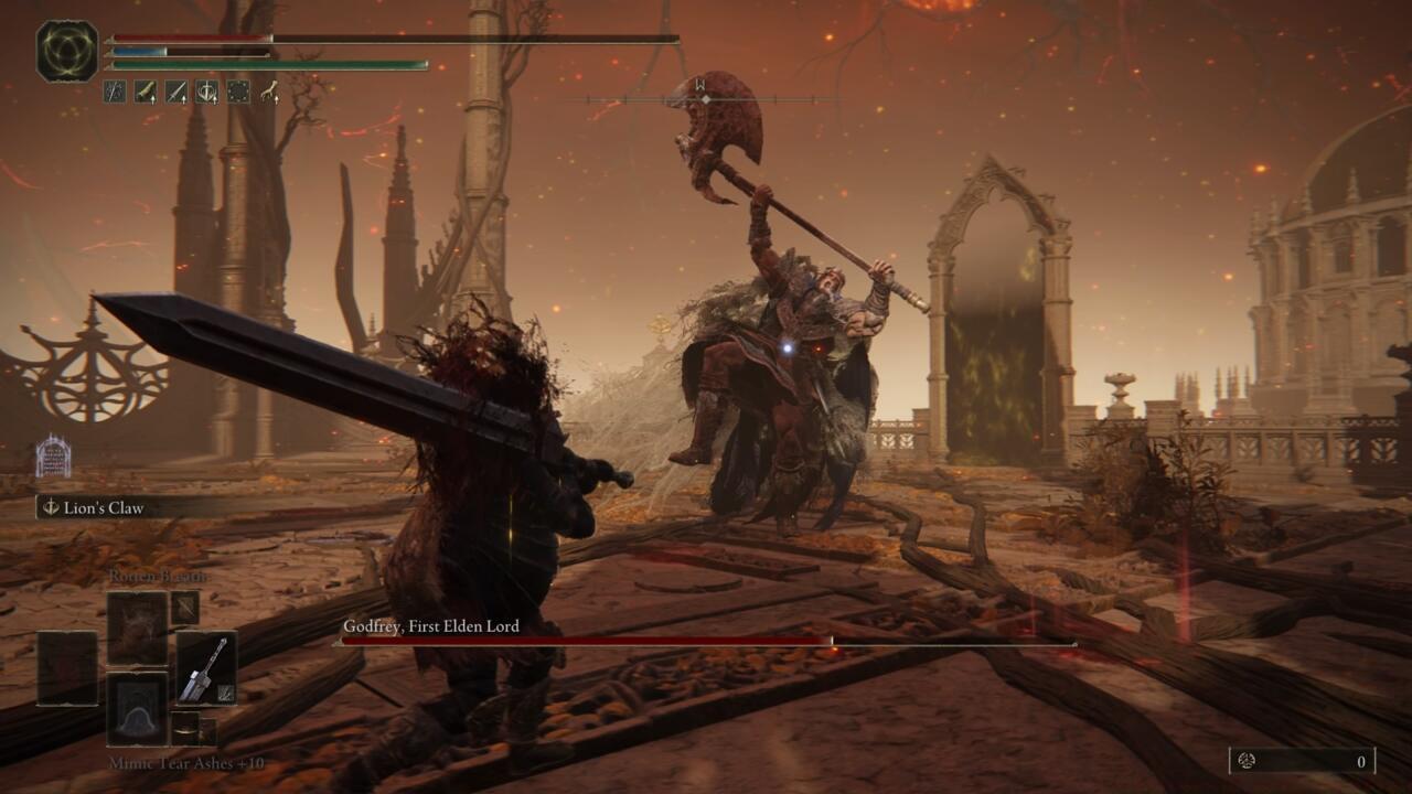 When Godfrey begins to slowly wind up the super stomp, get ready to jump over the shockwave.