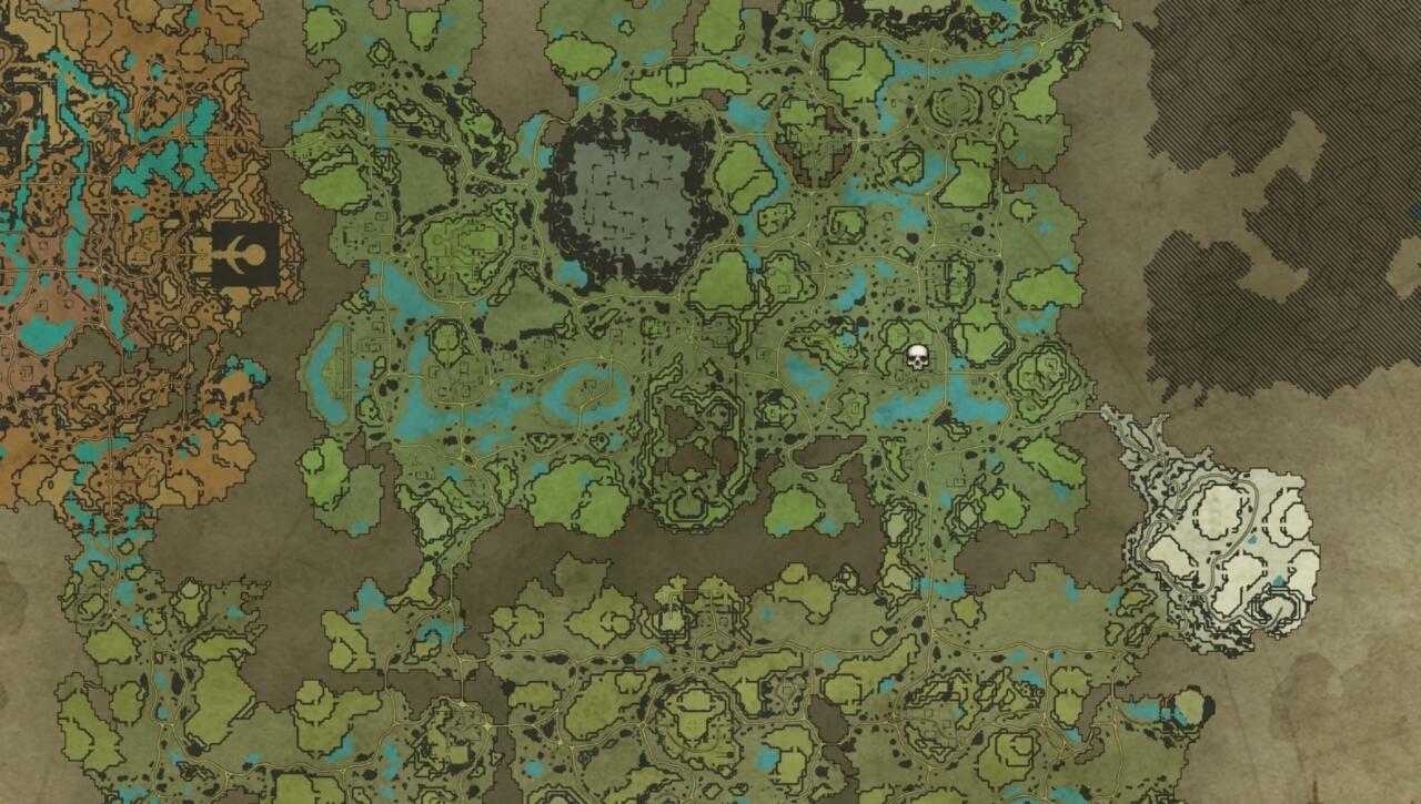 Beatrice's location is marked by the skull on the map.