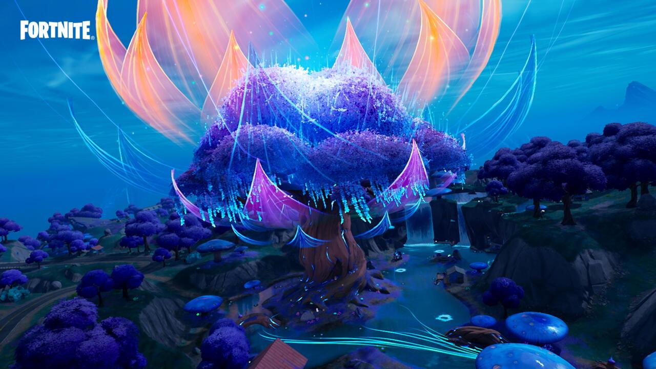 Look on the trunk of the Reality Tree to find smashable plants that sprinkle out Reality Seeds.