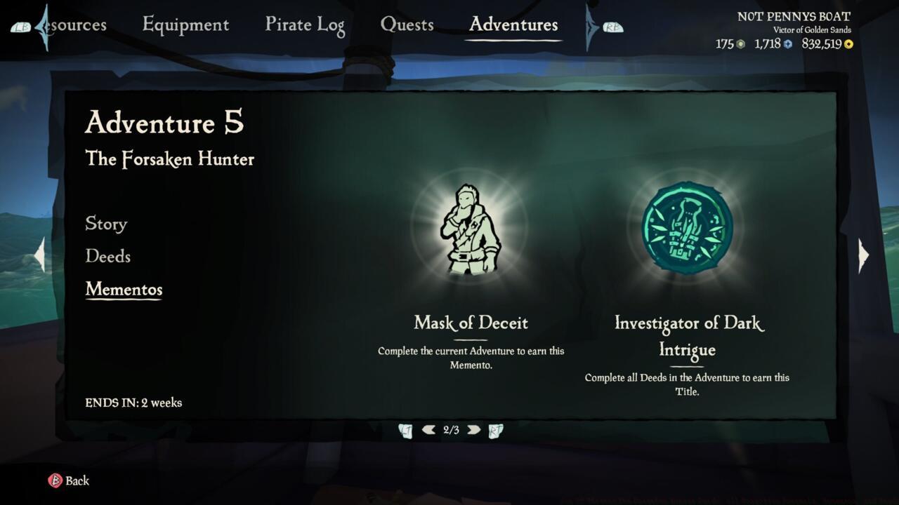 The latest Adventure comes with two more exclusive Sea of Thieves cosmetic items.