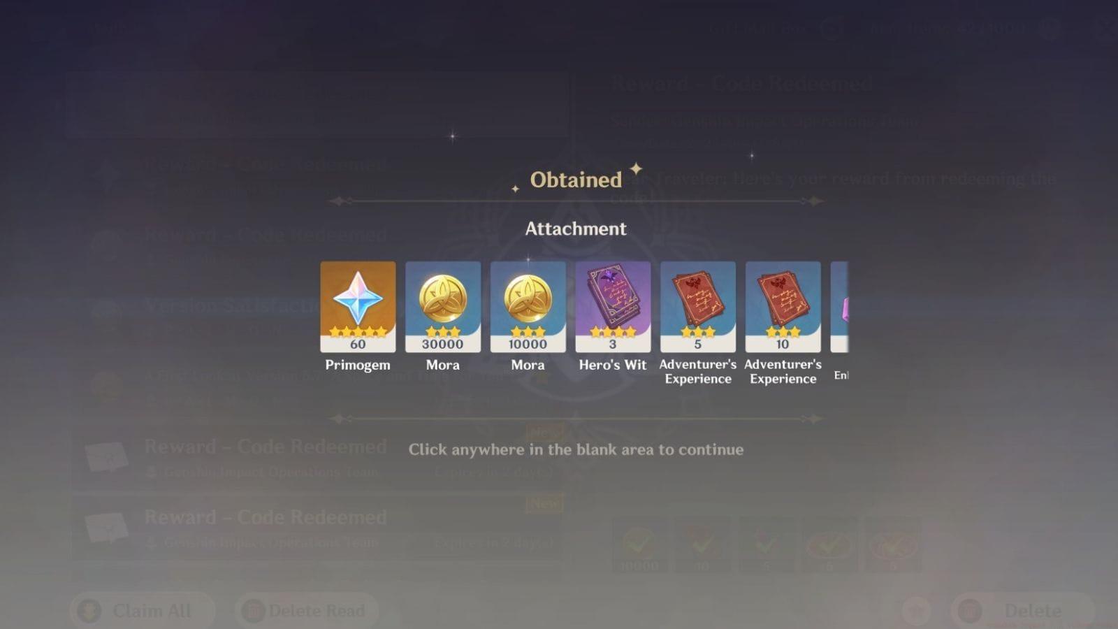 All Genshin Impact version 5.7 redeem codes