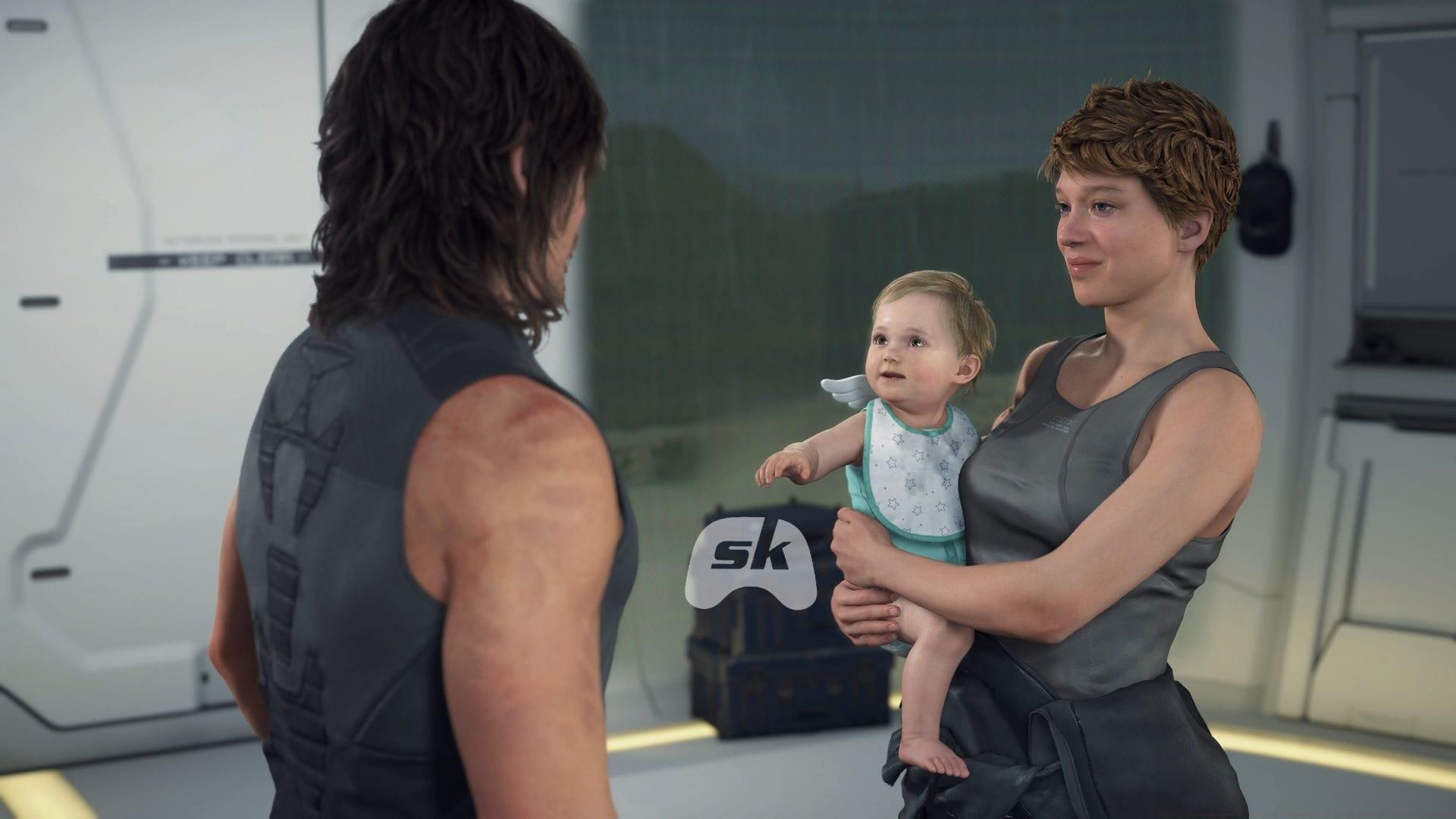 Sam, Lou and Fragile in Death Stranding 2 Episode 1 (Image via Sportskeeda Gaming / Sony Interactive Entertainment)