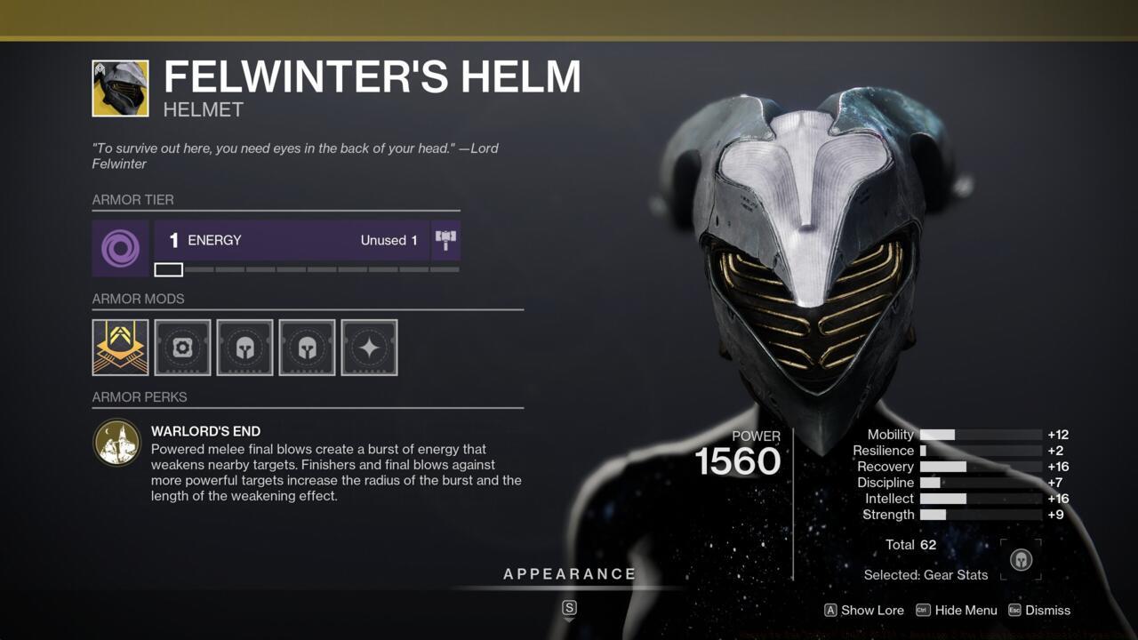 Use your melees to weaken enemies with Felwinter's Helm, making your powered strikes and finishers useful against several enemies at once.