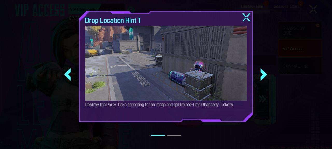 A VIP Loot Bin rests near a Party Tick on King's Canyon.