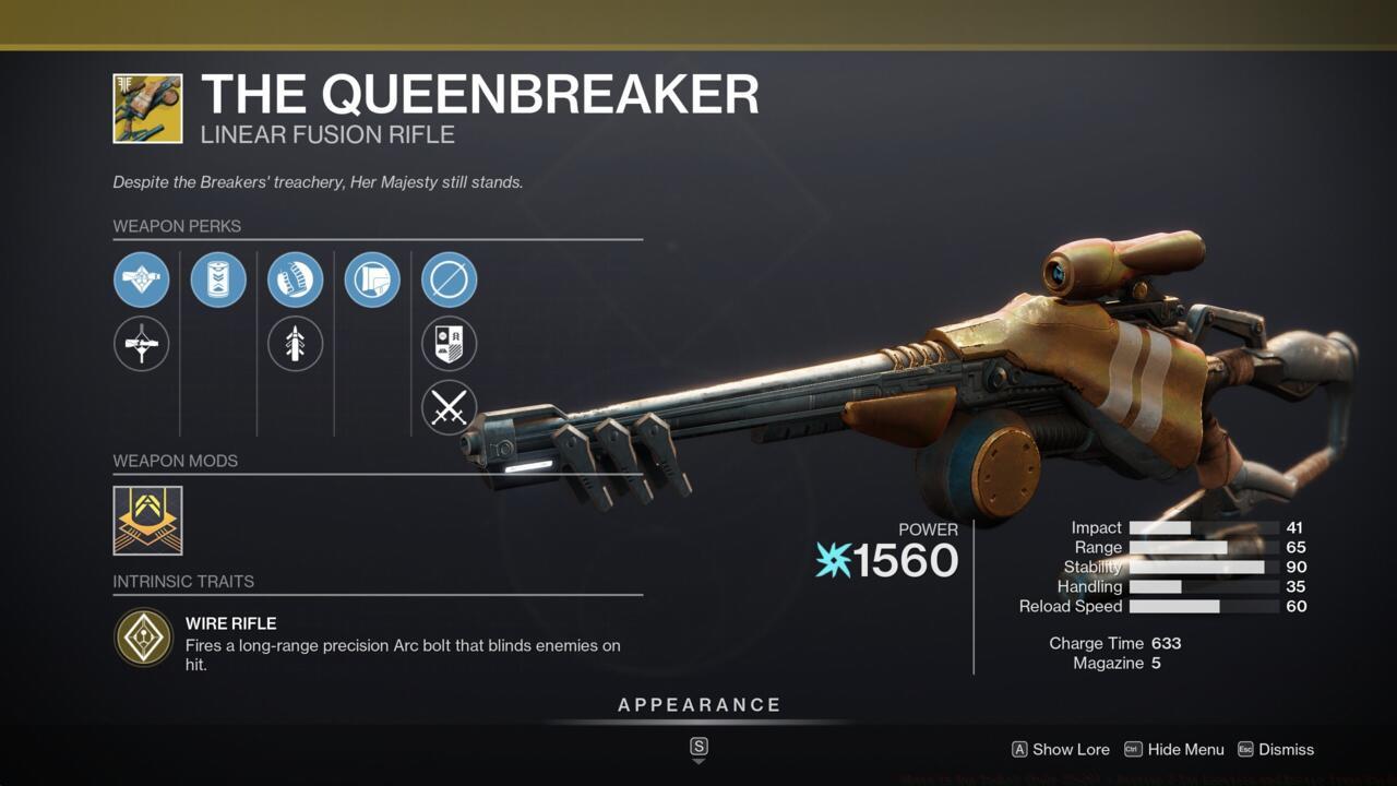 Pop enemy heads and blind your opponents with The Queenbreaker.
