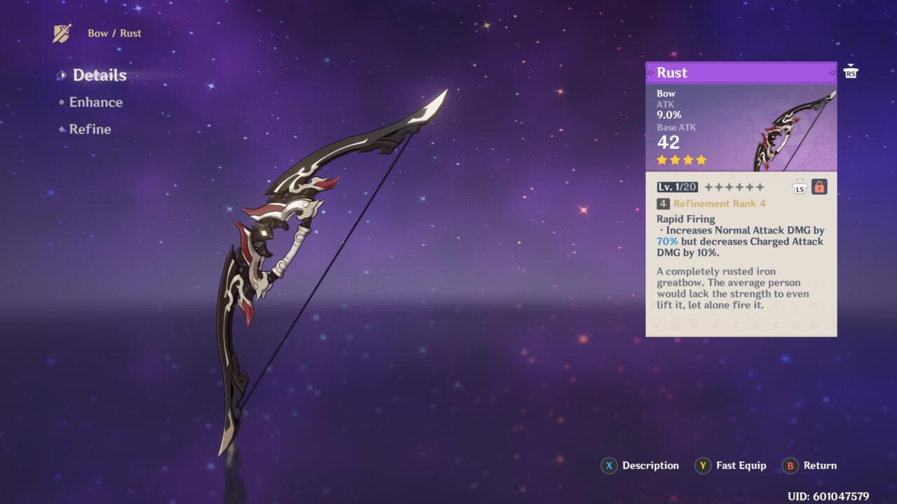 The four-star Rust bow