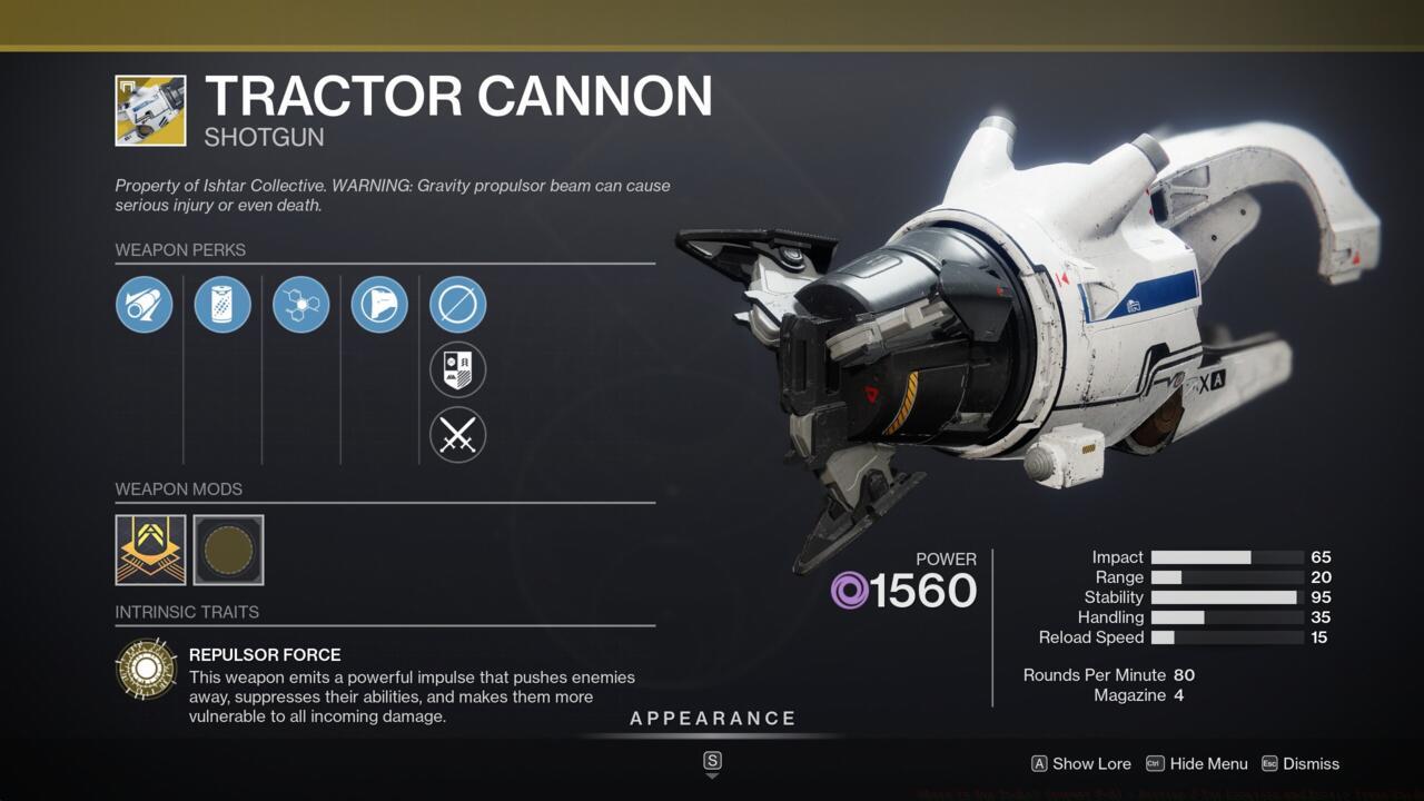 Blast enemies backward with Tractor Cannon, while also making debuffing them to make them extra vulnerable for your teammates.