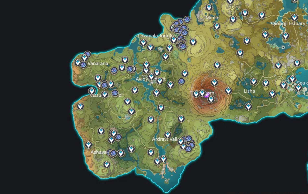 Rukkhashava Mushrooms can be found around the edges of Sumeru.