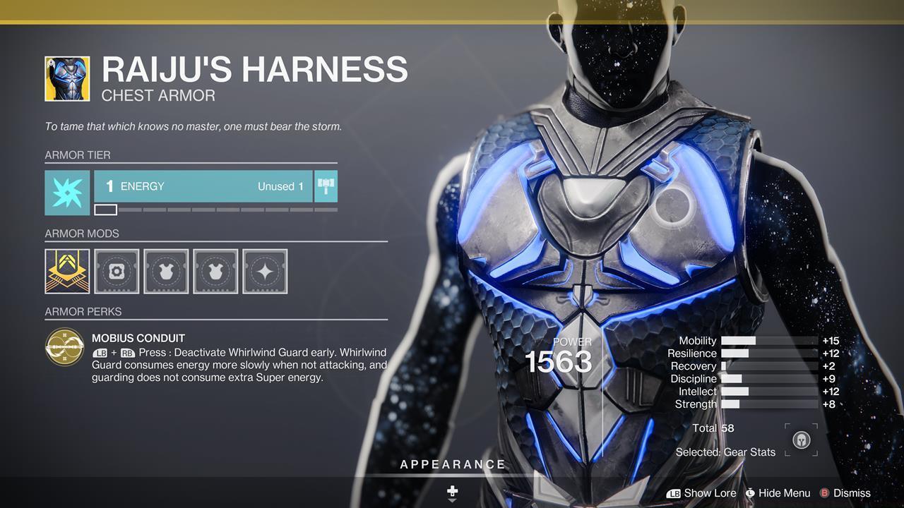 Raiju's Harness is great for the Hunter that knows when and where to use their Arc super.