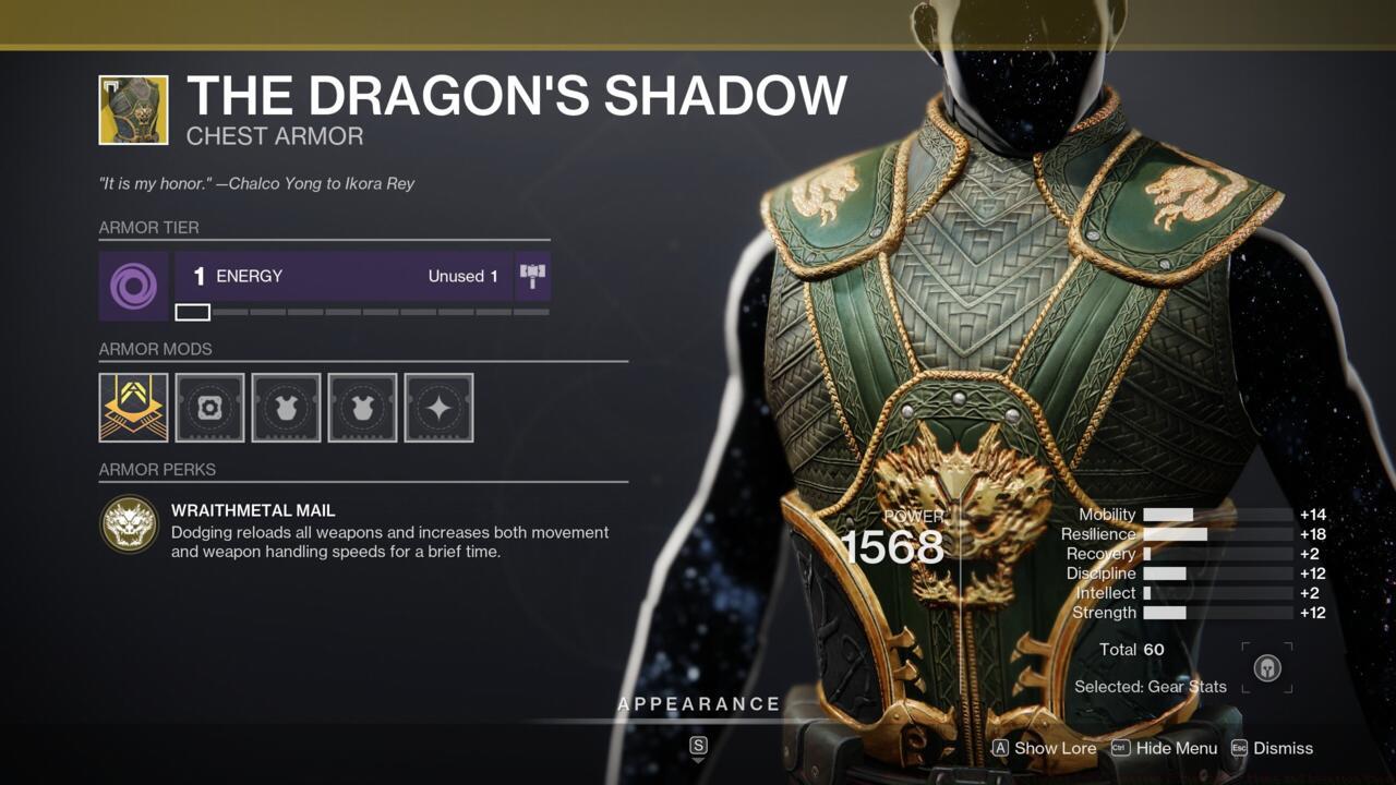 Amplify your Hunter dodges with The Dragon's Shadow.