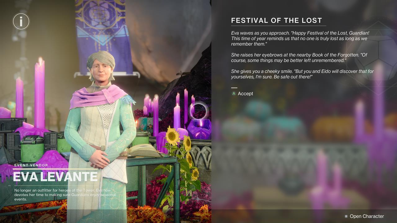 Eva will reward your Halloween havoc with candy, weapons, and shaders.