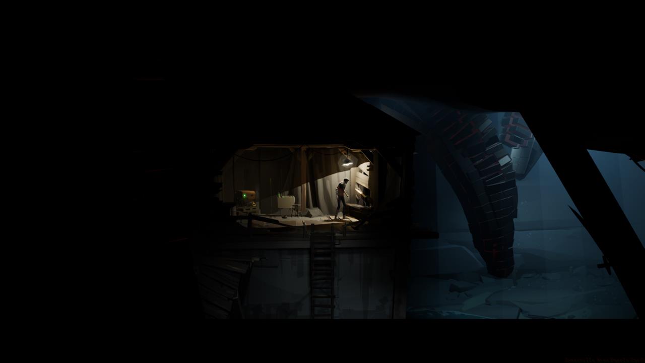 Melt the pillar on the right using the light.