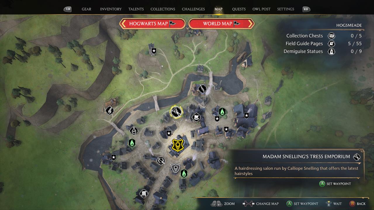 Hogsmeade is the first city you visit in-game