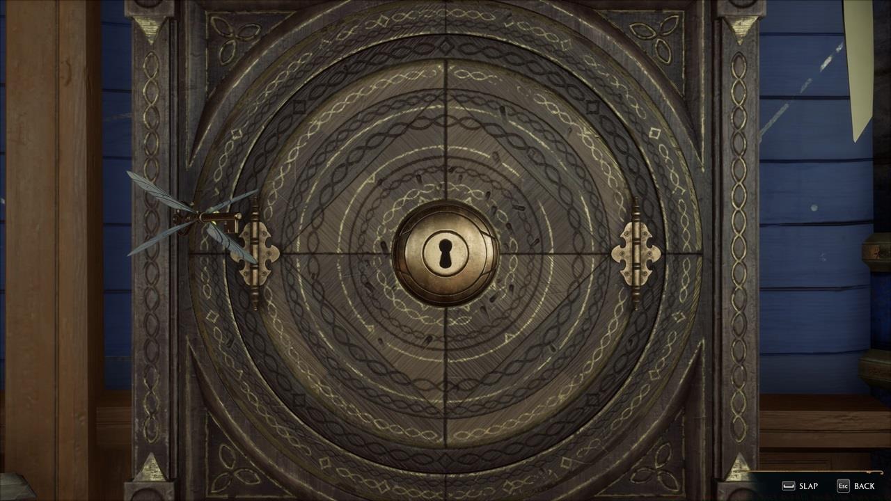 Slap the flying key as it moves across the center.