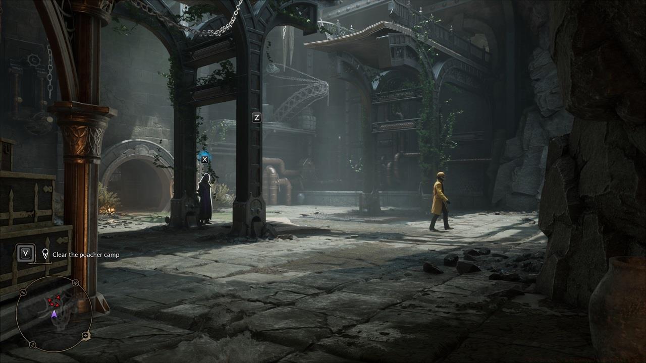 You'll fight several poachers here, one of whom drops a key that lets you open a nearby gate.