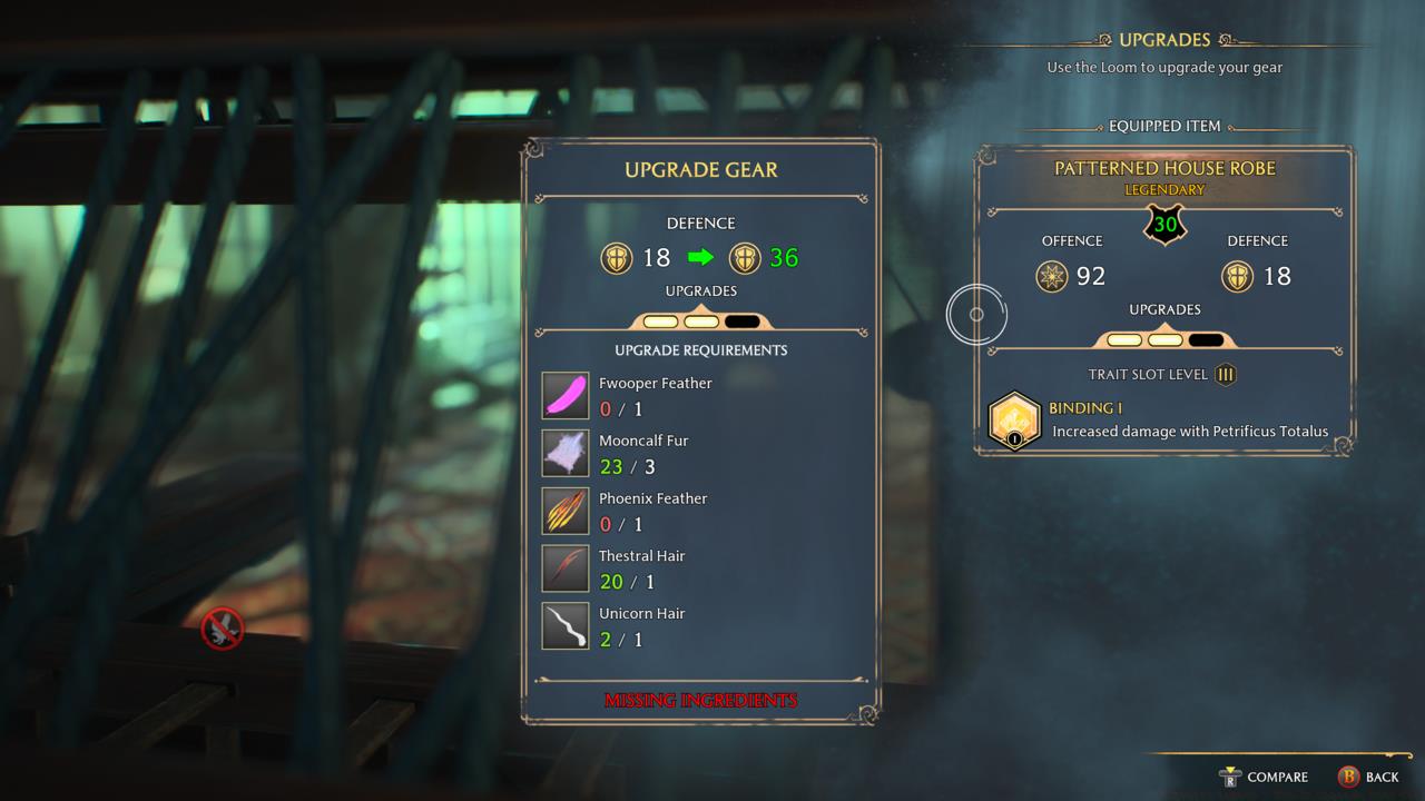 Upgrading gear to the max level requires a large variety of materials.