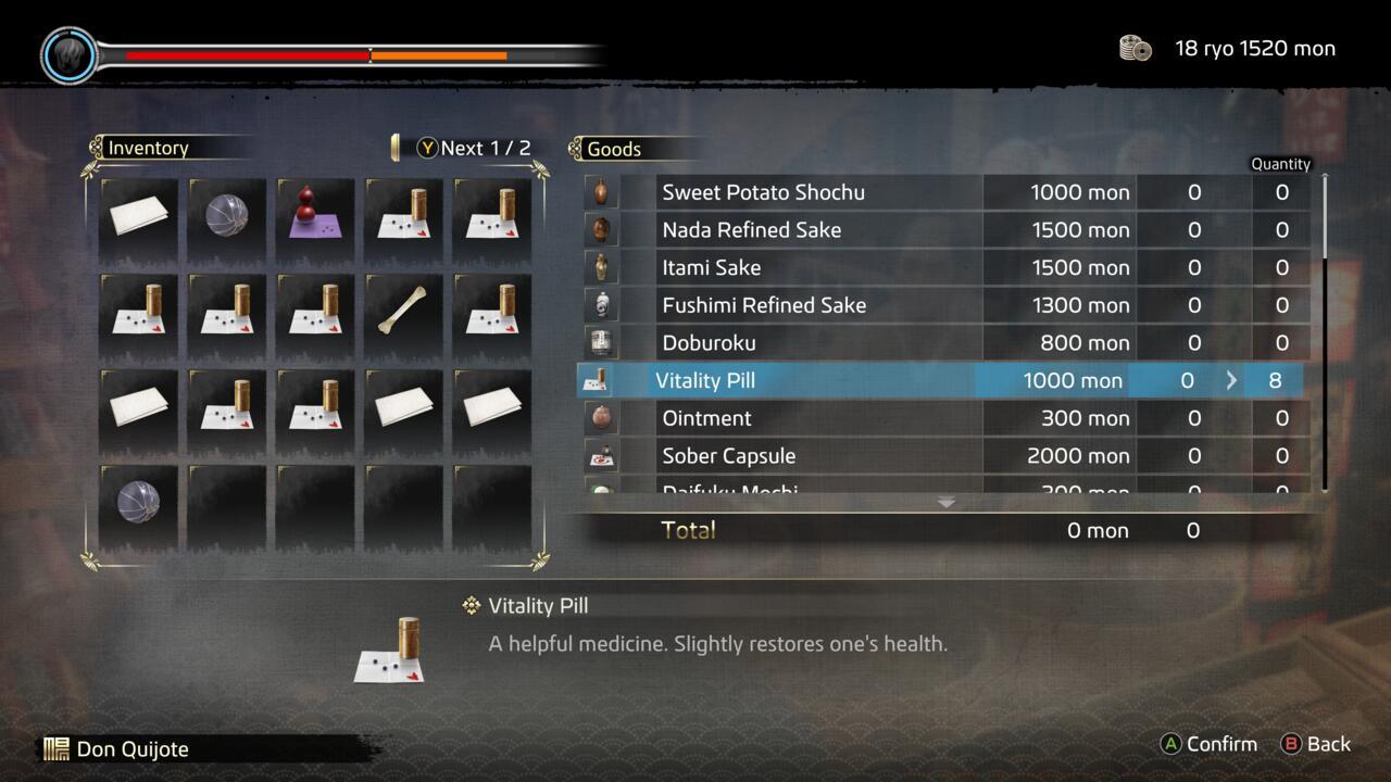 Eat frequently and stock up on healing items